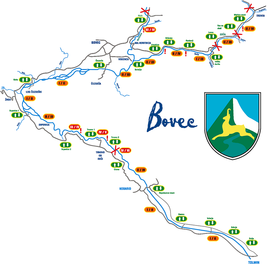 Soca river map